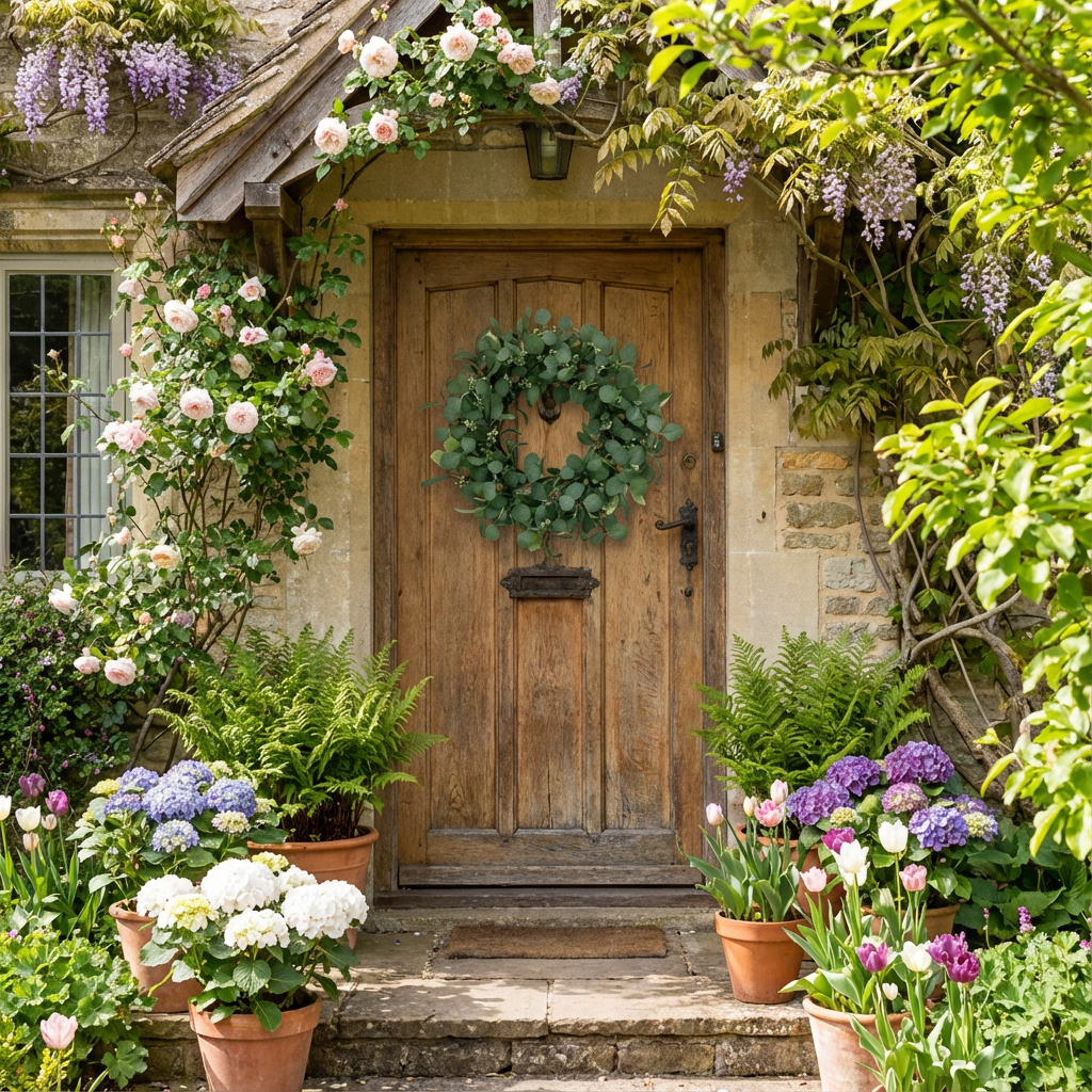 24 Inch Eucalyptus Wreath for Front Door, Large Artificial Greenery Wreaths with Olive Leaves and Berries