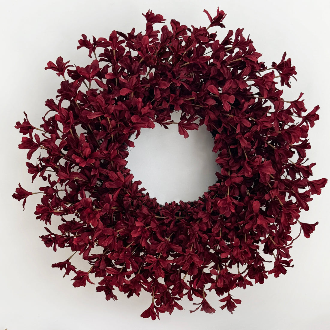 24 Inch Burgundy Fall Wreaths for Front Door, Artificial Forsythia Wreath