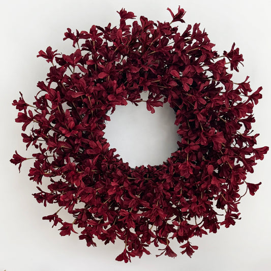 24 Inch Burgundy Fall Wreaths for Front Door, Artificial Forsythia Wreath