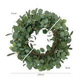24 Inch Eucalyptus Wreath for Front Door, Large Artificial Greenery Wreaths with Olive Leaves and Berries
