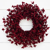 24 Inch Burgundy Fall Wreaths for Front Door, Artificial Forsythia Wreath