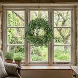 24 Inch Olive Wreath Artificial Greenery Spring Summer Wreath with Mixed Willow Leaves & Olive Fruit