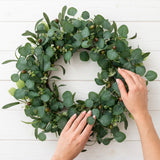 24 Inch Eucalyptus Wreath for Front Door, Large Artificial Greenery Wreaths with Olive Leaves and Berries
