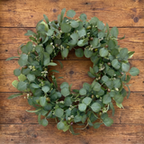 24 Inch Eucalyptus Wreath for Front Door, Large Artificial Greenery Wreaths with Olive Leaves and Berries