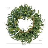 24 Inch Olive Wreath Artificial Greenery Spring Summer Wreath with Mixed Willow Leaves & Olive Fruit
