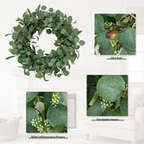 24 Inch Eucalyptus Wreath for Front Door, Large Artificial Greenery Wreaths with Olive Leaves and Berries